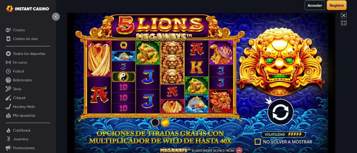 instant casino juegos